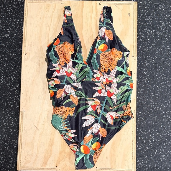 Floral Black One Piece Swimsuit - Picture 2 of 7